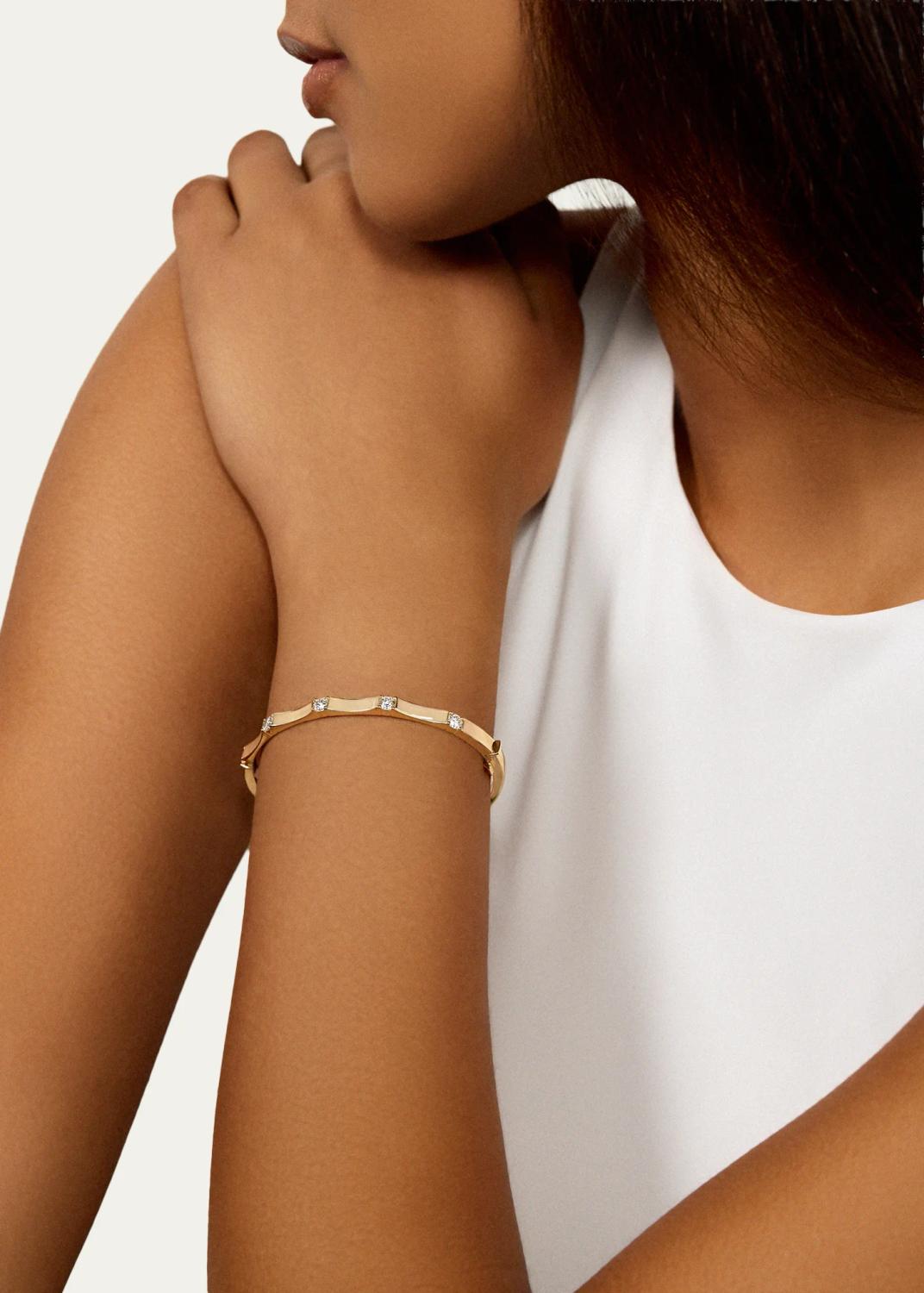 Melissa Kaye 18K Yellow Gold Diamond Honey Station Cuff Bracelet | Thumbnail 2 Melissa Kaye 18K Yellow Gold Diamond Honey Station Cuff Bracelet | Thumbnail 2