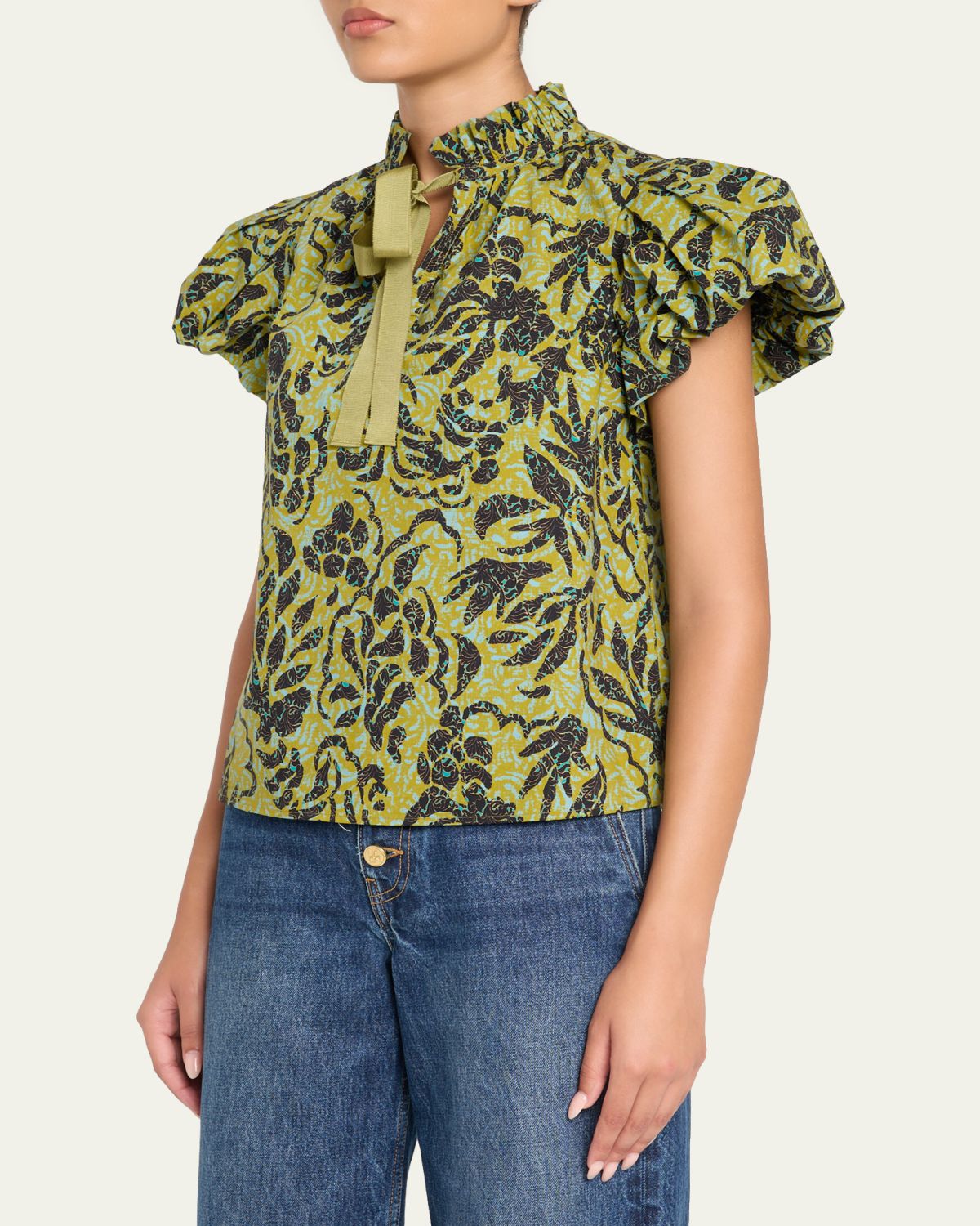 Ulla Johnson Estela Batik Floral Blouse | Thumbnail 4