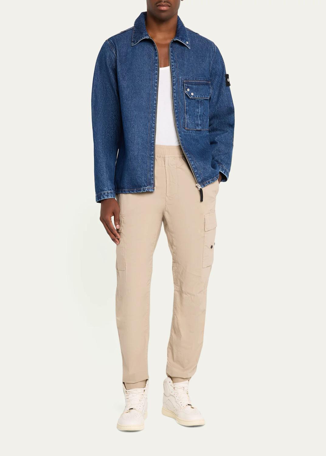 Stone Island Men's Denim Full-Zip Overshirt | Thumbnail 2 Stone Island Men's Denim Full-Zip Overshirt | Thumbnail 2