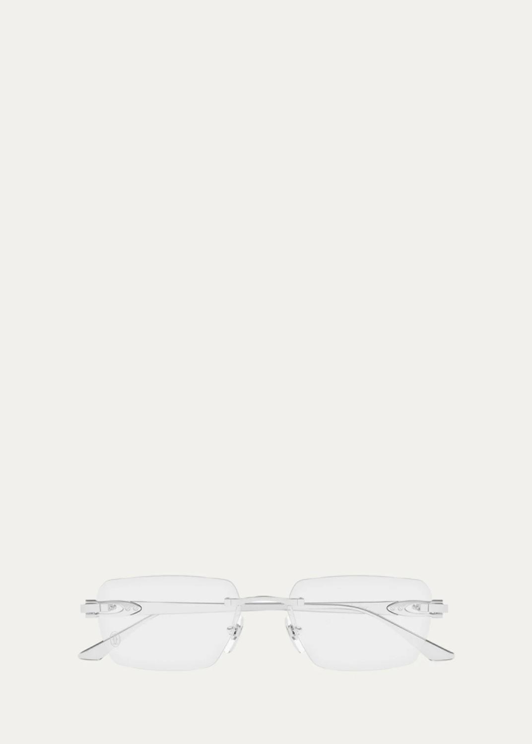 Cartier Men's Rimless Rectangle Sunglasses