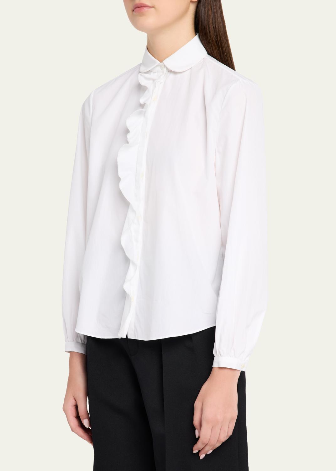 R13 Shrunken Ruffle-Trim Cotton Poplin Shirt | Thumbnail 4 R13 Shrunken Ruffle-Trim Cotton Poplin Shirt | Thumbnail 4