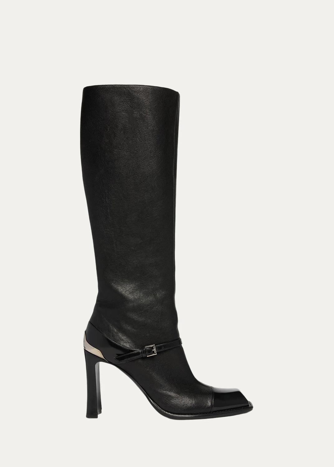 Alexander McQueen 95mm Niko Leather Knee-High Boots