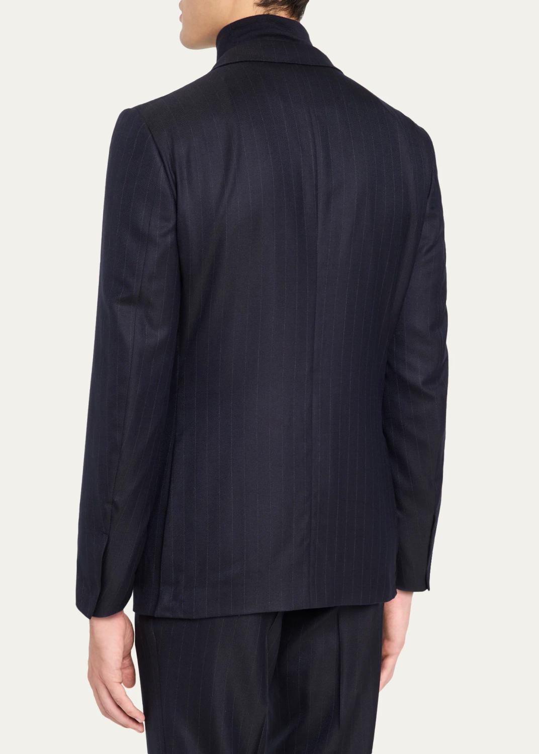 Zegna Men's Wool Fine Stripe Single-Breasted Sport Coat | Thumbnail 3