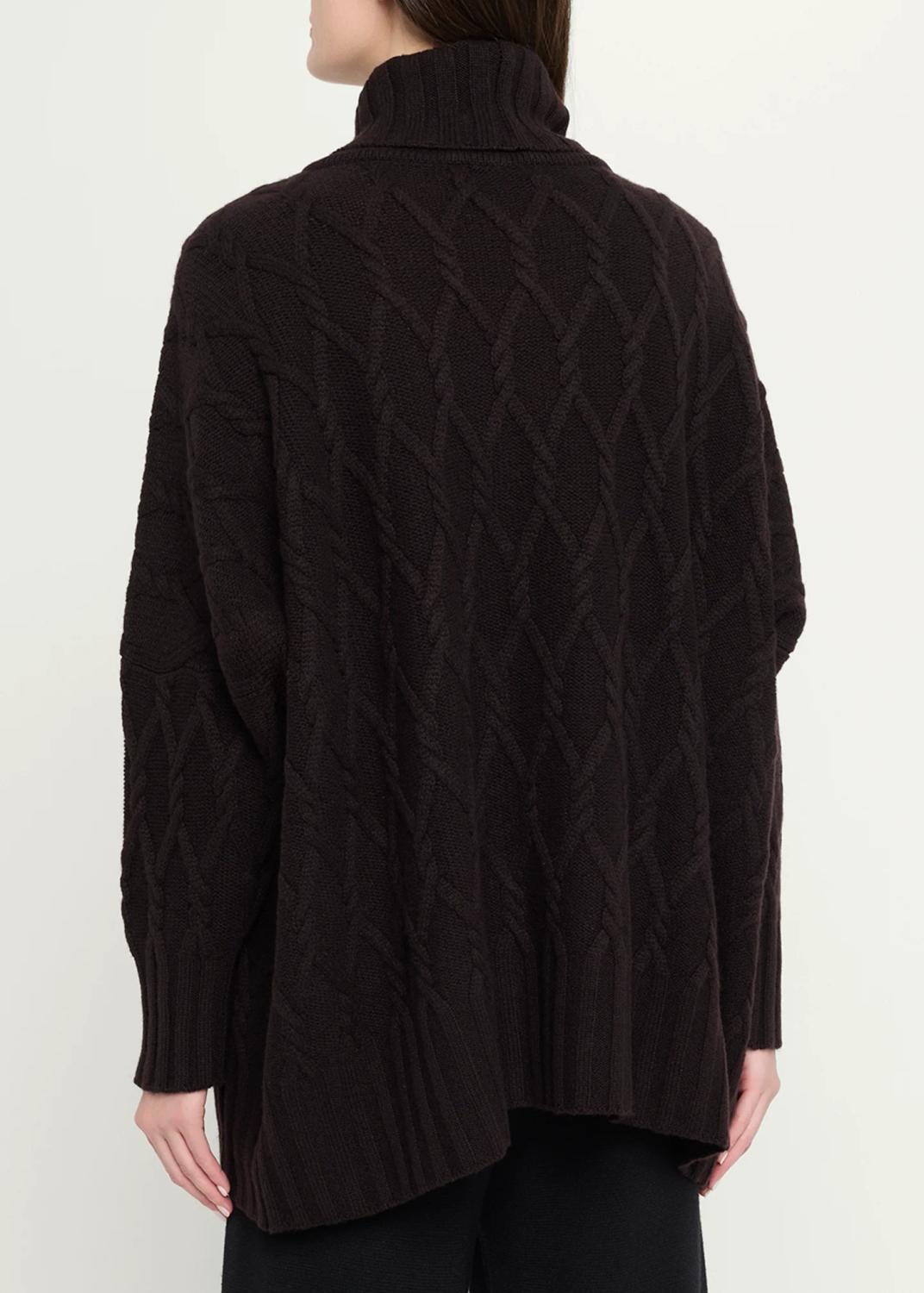 Eskandar Cashmere Cable Roll Neck - Long Length | Thumbnail 3 Eskandar Cashmere Cable Roll Neck - Long Length | Thumbnail 3