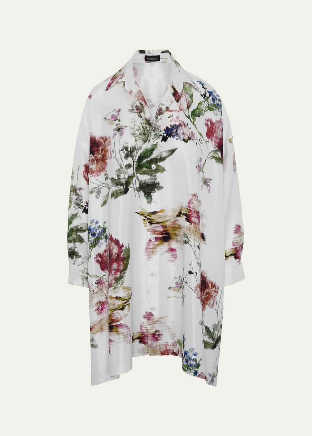 Wide A-Line Shirt With Collar - Long Plus Length Wide A-Line Shirt With Collar - Long Plus Length