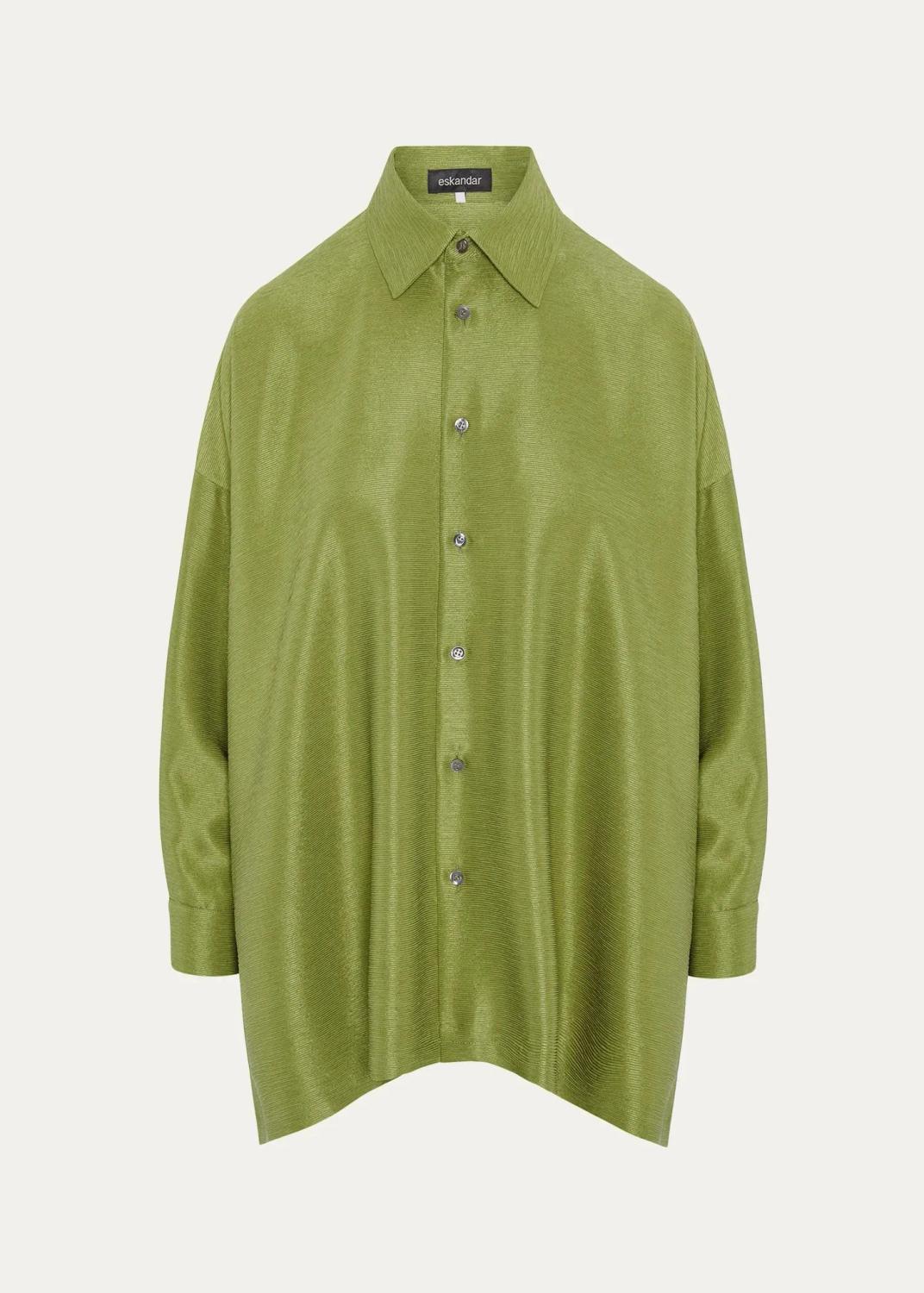 Wide A-Line Shirt With collar - Long Length Wide A-Line Shirt With collar - Long Length