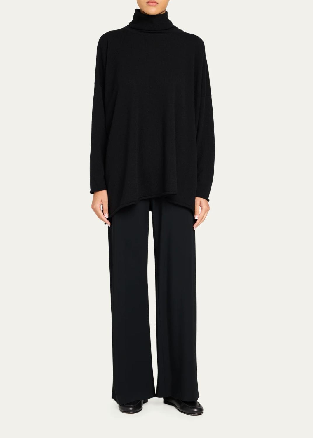 Eskandar Cashmere A-Line Scrunch Neck Sweater - Long Length | Thumbnail 2 Eskandar Cashmere A-Line Scrunch Neck Sweater - Long Length | Thumbnail 2