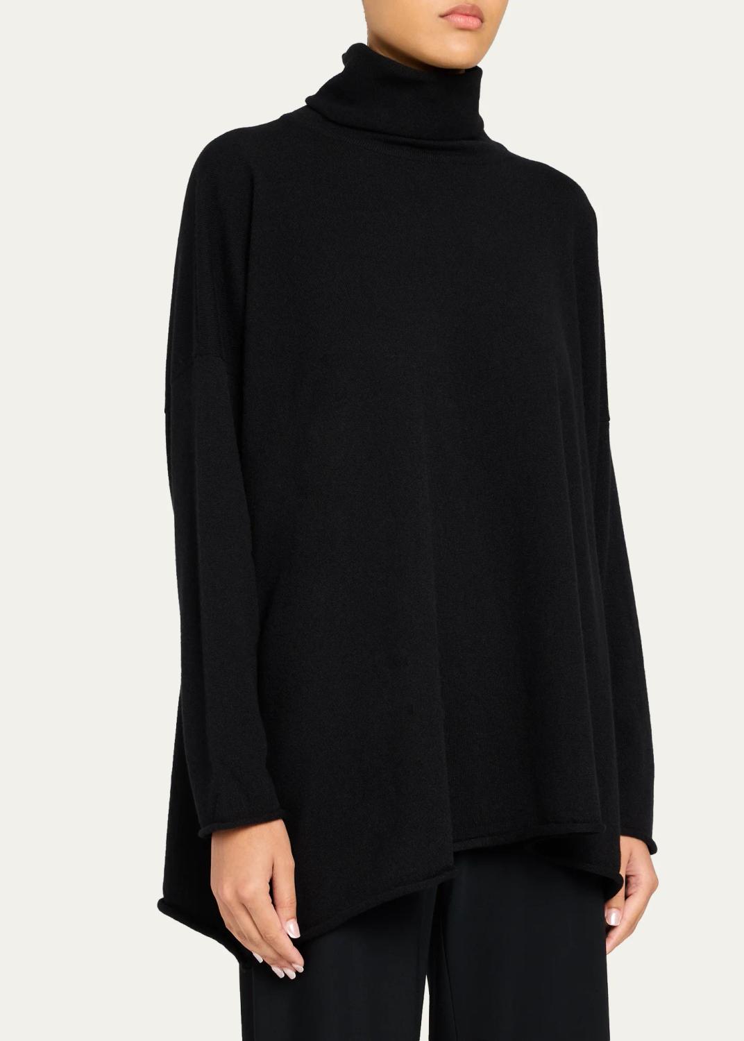 Eskandar Cashmere A-Line Scrunch Neck Sweater - Long Length | Thumbnail 4 Eskandar Cashmere A-Line Scrunch Neck Sweater - Long Length | Thumbnail 4