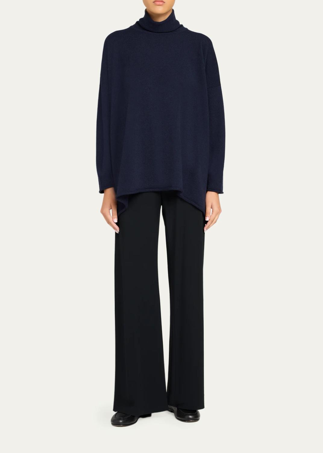 Eskandar Cashmere A-Line Scrunch Neck Sweater - Long Length | Thumbnail 2 Eskandar Cashmere A-Line Scrunch Neck Sweater - Long Length | Thumbnail 2