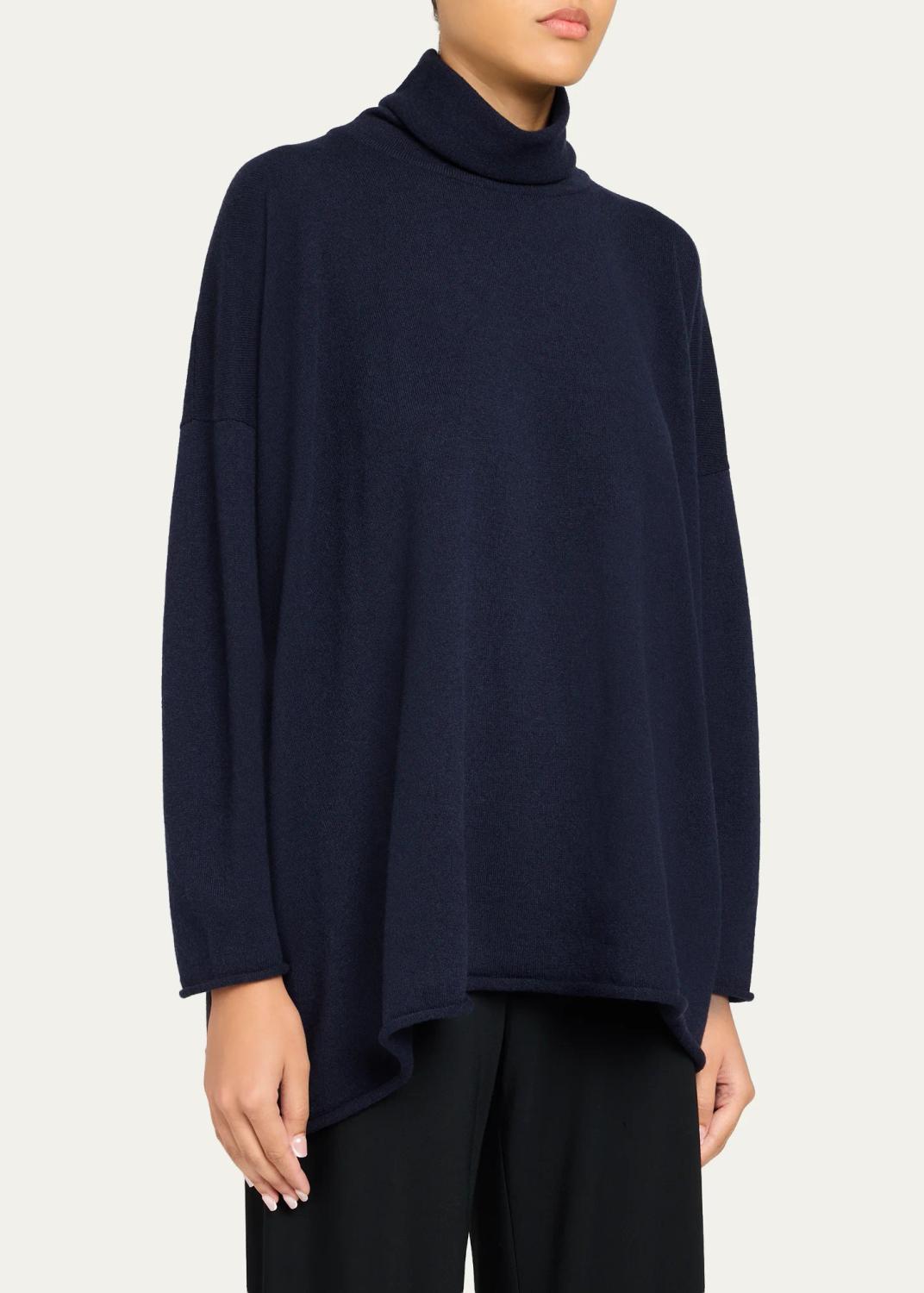 Eskandar Cashmere A-Line Scrunch Neck Sweater - Long Length | Thumbnail 4 Eskandar Cashmere A-Line Scrunch Neck Sweater - Long Length | Thumbnail 4