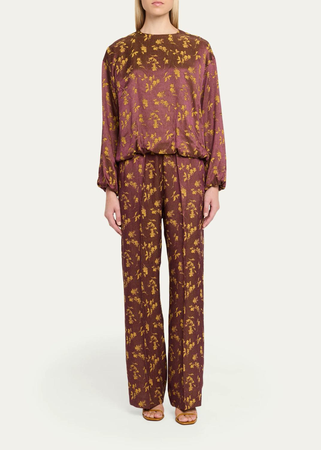 Dries Van Noten Long-Sleeve Floral Jacquard Balloon Top | Thumbnail 2 Dries Van Noten Long-Sleeve Floral Jacquard Balloon Top | Thumbnail 2