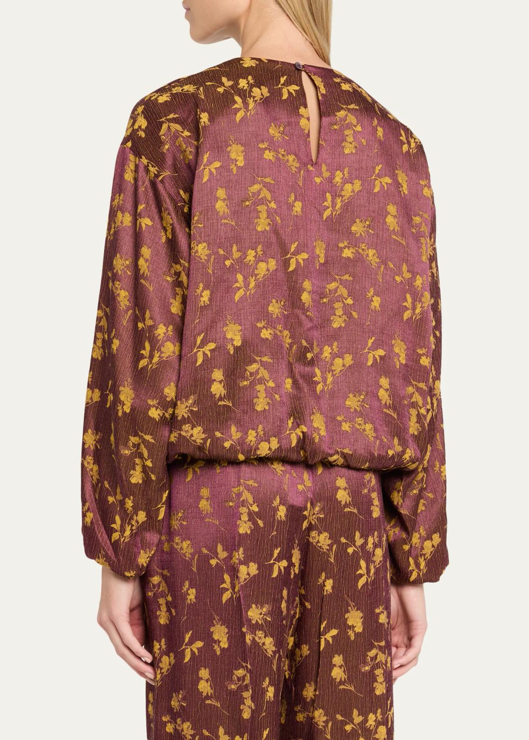 Dries Van Noten Long-Sleeve Floral Jacquard Balloon Top | Thumbnail 3 Dries Van Noten Long-Sleeve Floral Jacquard Balloon Top | Thumbnail 3