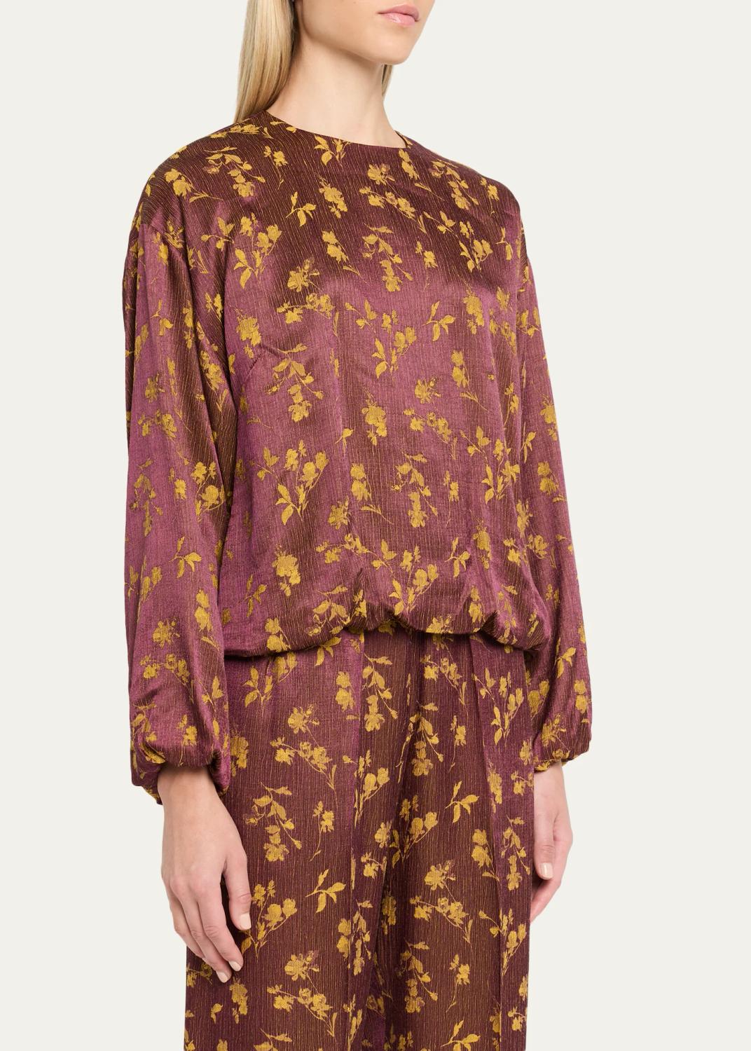 Dries Van Noten Long-Sleeve Floral Jacquard Balloon Top | Thumbnail 4 Dries Van Noten Long-Sleeve Floral Jacquard Balloon Top | Thumbnail 4