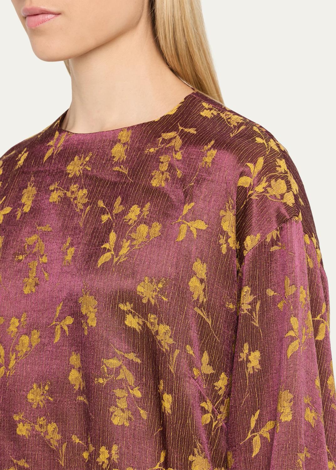 Dries Van Noten Long-Sleeve Floral Jacquard Balloon Top | Thumbnail 5 Dries Van Noten Long-Sleeve Floral Jacquard Balloon Top | Thumbnail 5