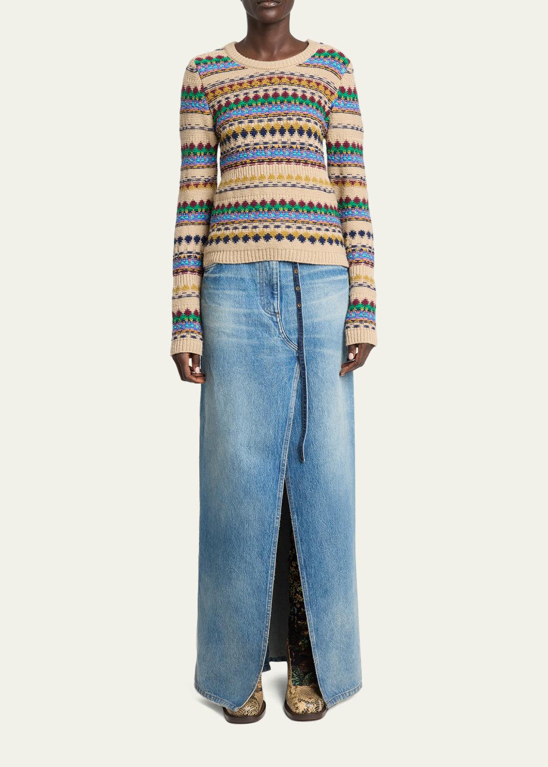 Dries Van Noten Tedd Fair Isle Crewneck Sweater | Thumbnail 2 Dries Van Noten Tedd Fair Isle Crewneck Sweater | Thumbnail 2
