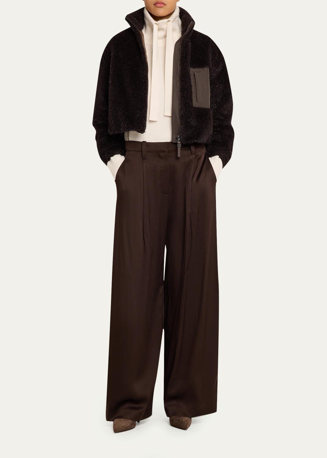 Brunello Cucinelli Sparkling Teddy Crop Jacket | Thumbnail 2 Brunello Cucinelli Sparkling Teddy Crop Jacket | Thumbnail 2