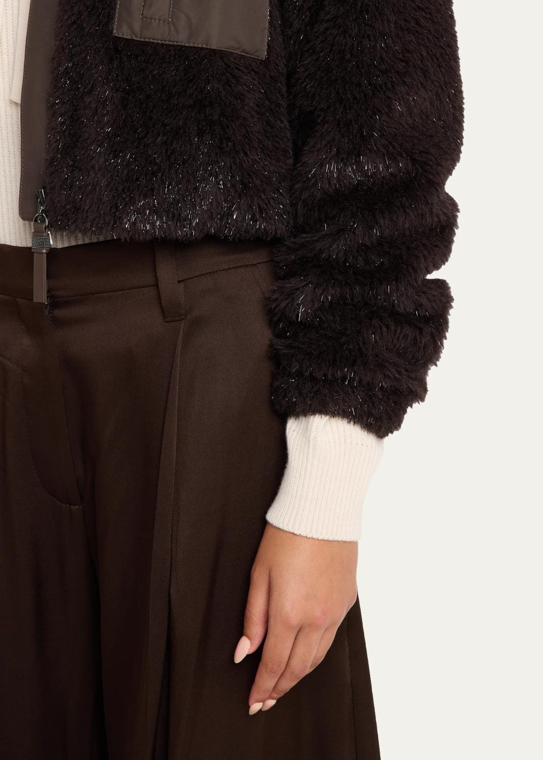 Brunello Cucinelli Sparkling Teddy Crop Jacket | Thumbnail 5 Brunello Cucinelli Sparkling Teddy Crop Jacket | Thumbnail 5