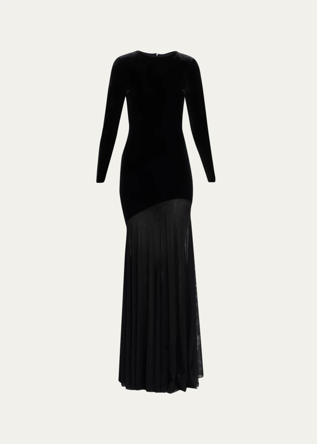 Chiara Boni La Petite Robe Janina Velvet A-Line Gown