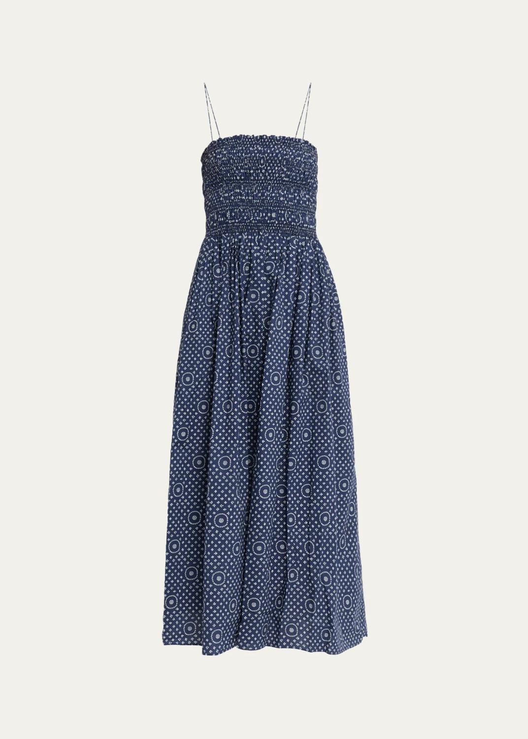 Shirred Bodice Midi Dress Shirred Bodice Midi Dress