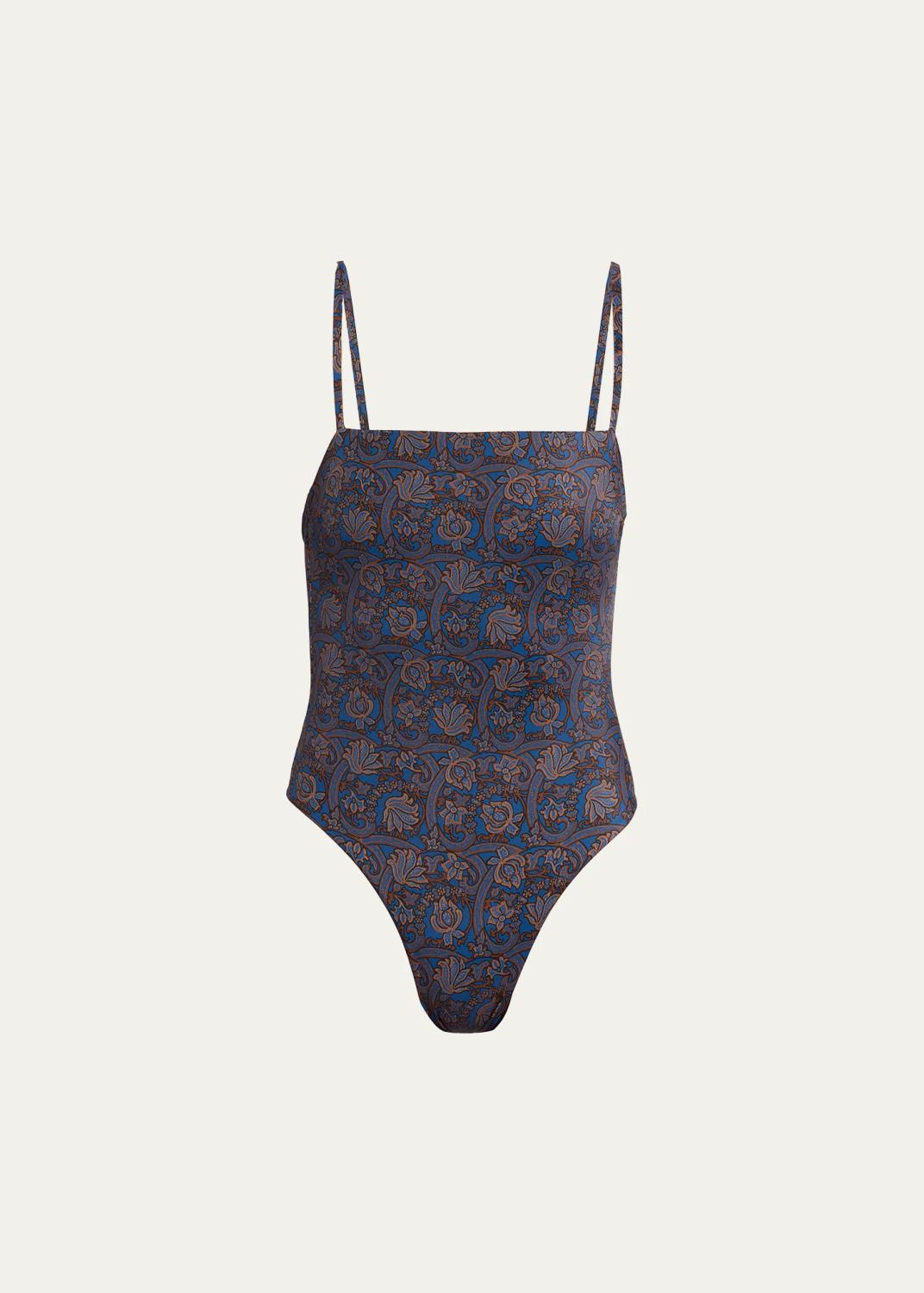 Paisley Square-Neck One-Piece Swimsuit Paisley Square-Neck One-Piece Swimsuit
