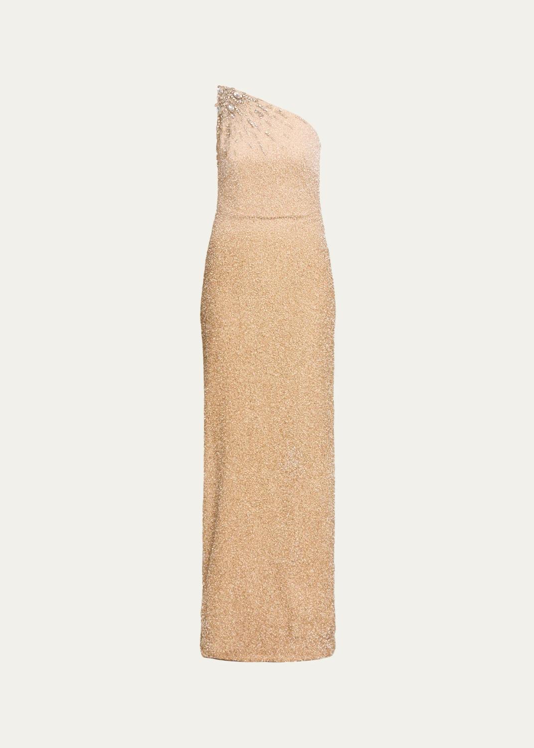 Ombre Signature Sequined Strapless Column Gown