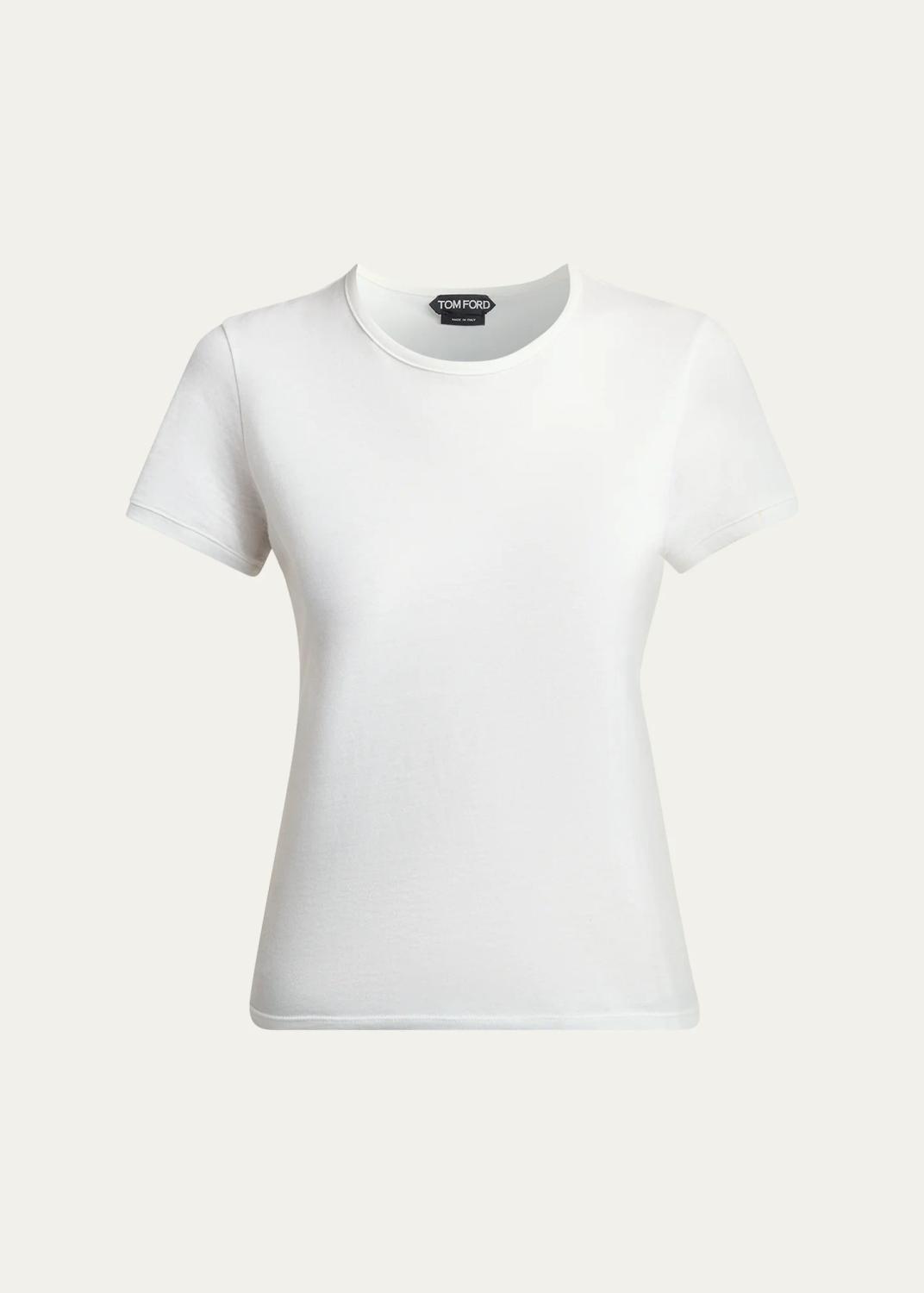 Cotton Jersey Fitted Short-Sleeve T-Shirt