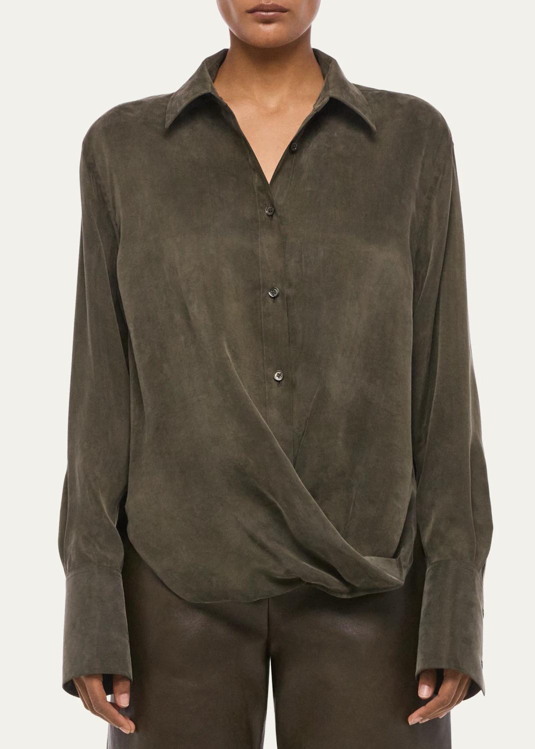 Helmut Lang High-Low Hem Draped Shirt | Thumbnail 4 Helmut Lang High-Low Hem Draped Shirt | Thumbnail 4