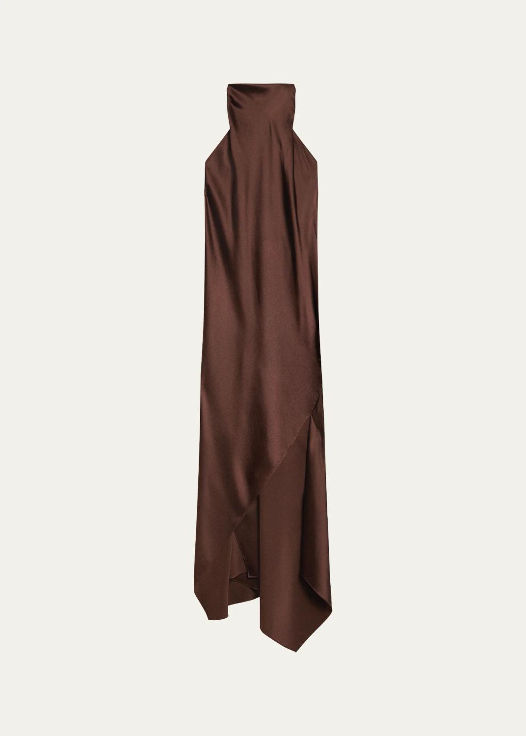 Silk Halterneck Midi Dress