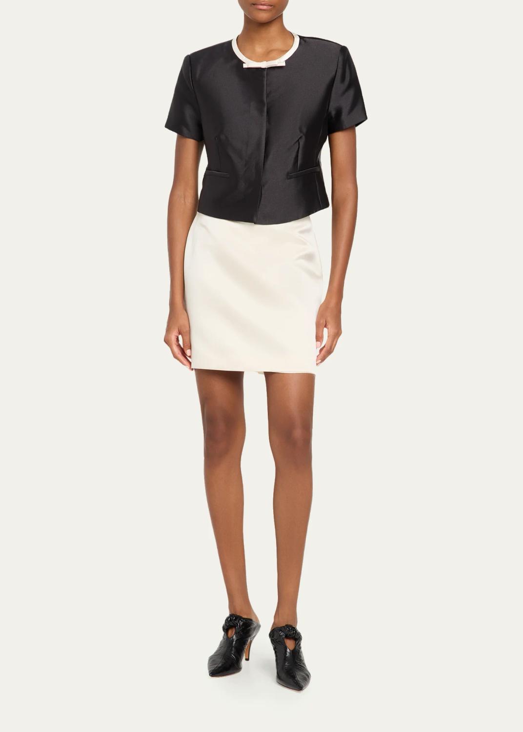 Simkhai Naelle Short-Sleeve Satin Top | Thumbnail 2 Simkhai Naelle Short-Sleeve Satin Top | Thumbnail 2