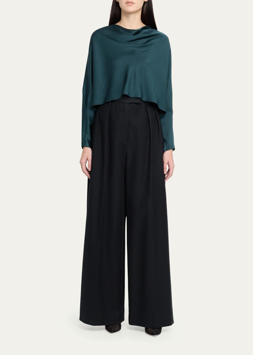Simkhai Bearitz Draped Cowl-Neck Satin Top | Thumbnail 2