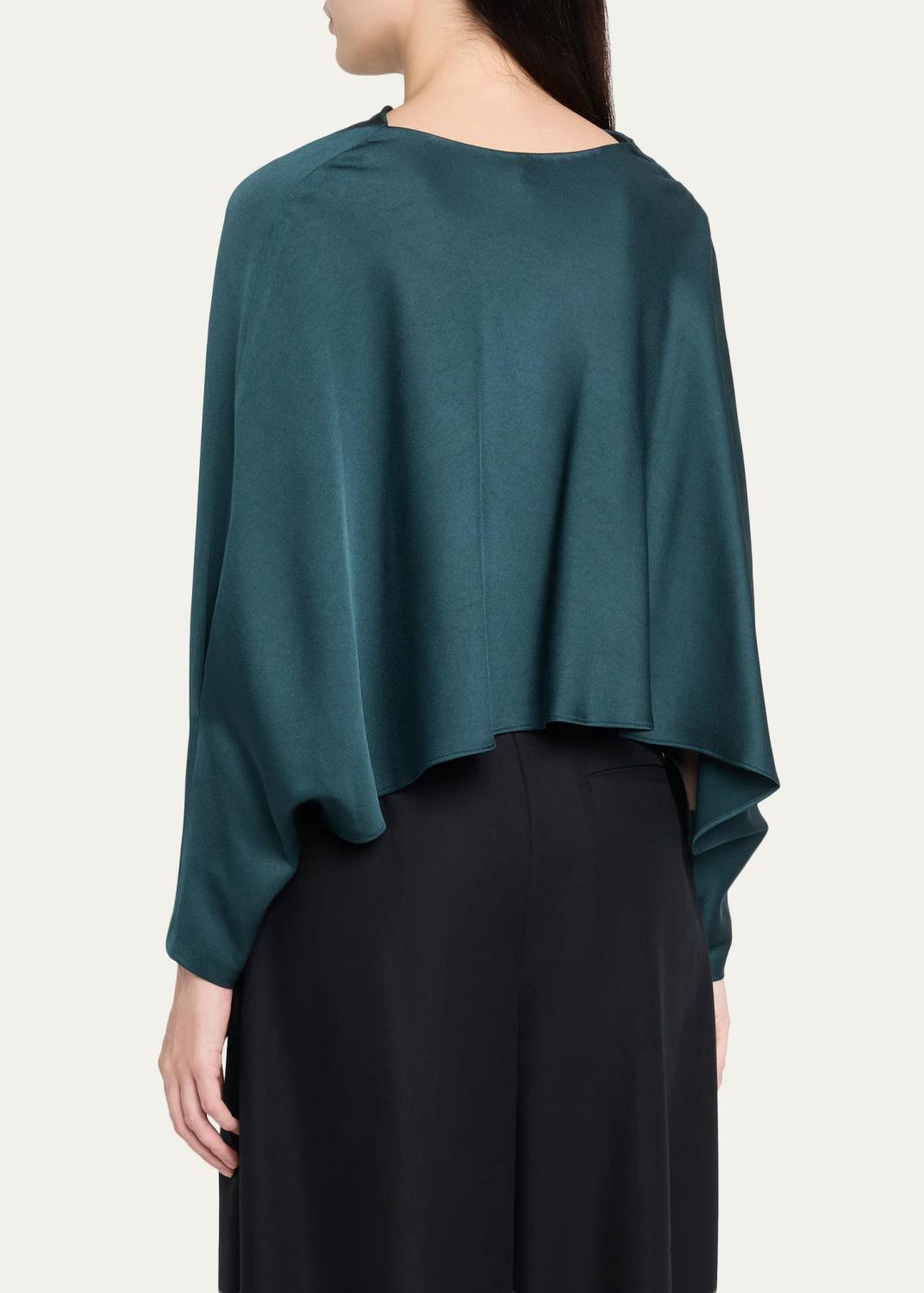 Simkhai Bearitz Draped Cowl-Neck Satin Top | Thumbnail 3