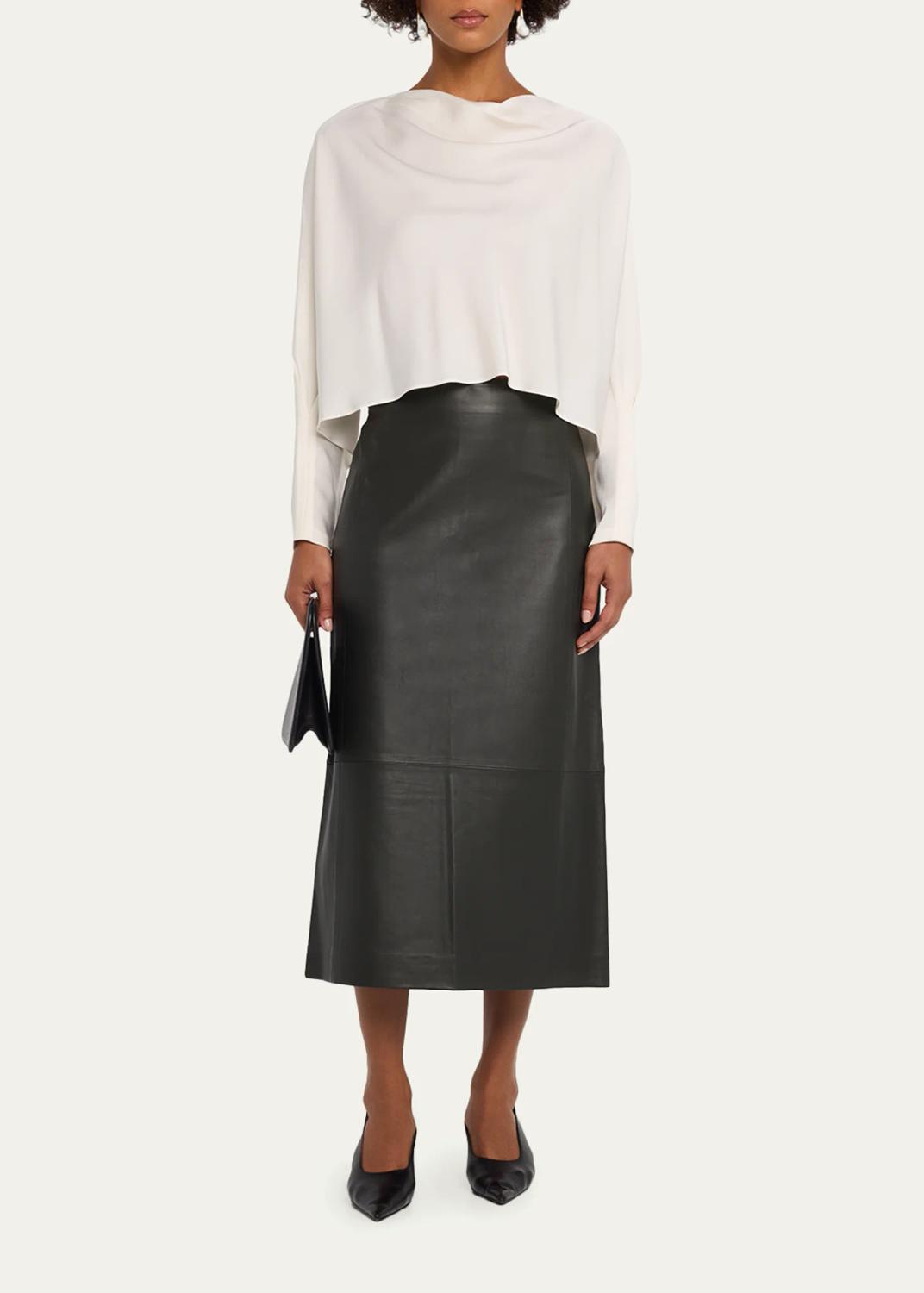Simkhai Bearitz Draped Cowl-Neck Satin Top | Thumbnail 6