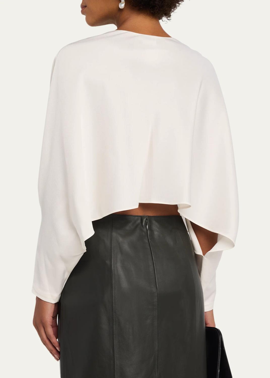 Simkhai Bearitz Draped Cowl-Neck Satin Top | Thumbnail 7
