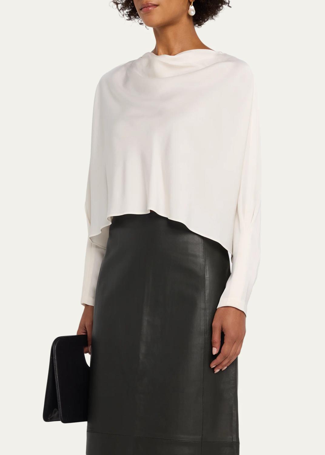 Simkhai Bearitz Draped Cowl-Neck Satin Top | Thumbnail 8