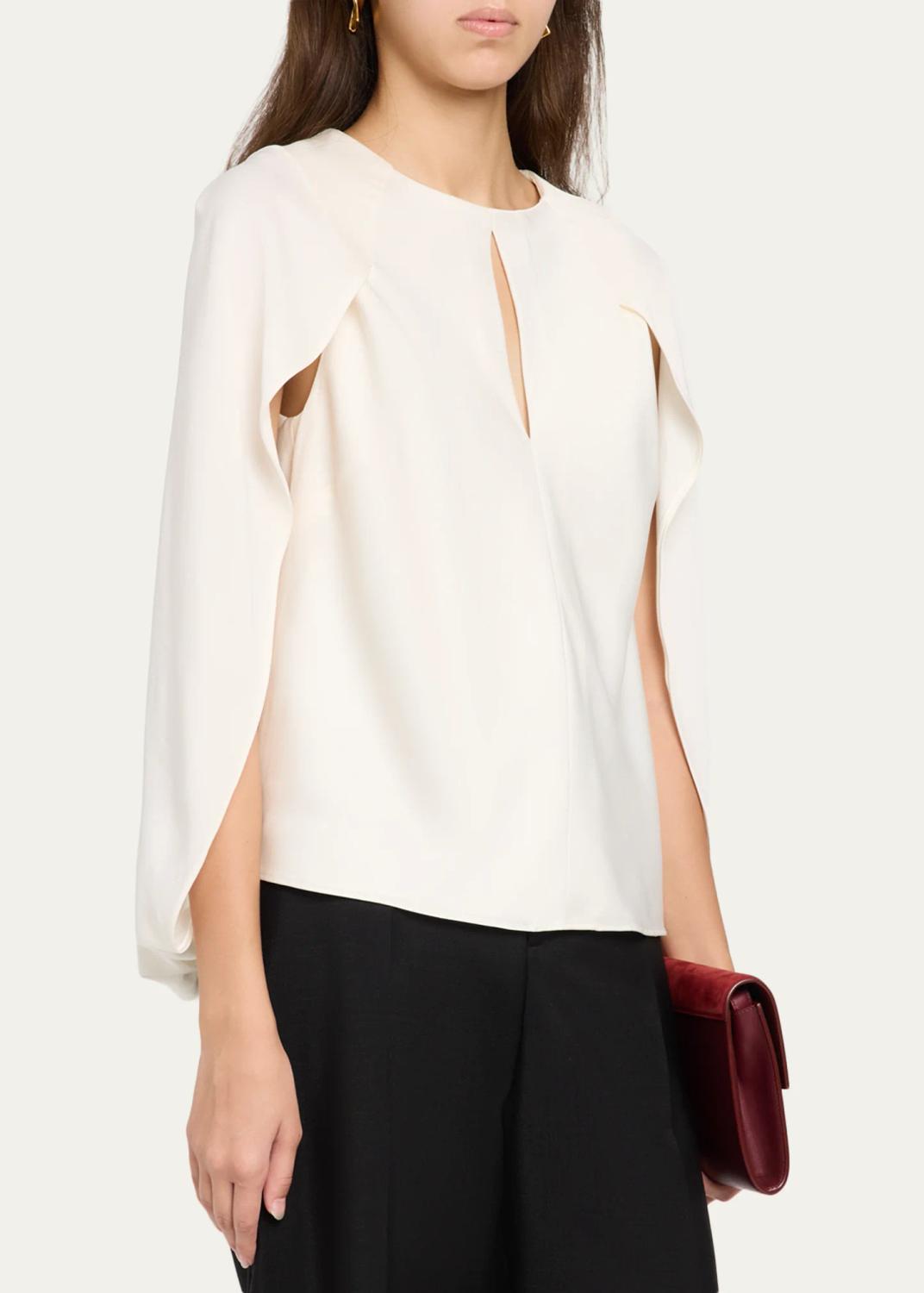 Simkhai Lauren Satin Cape Top | Thumbnail 8