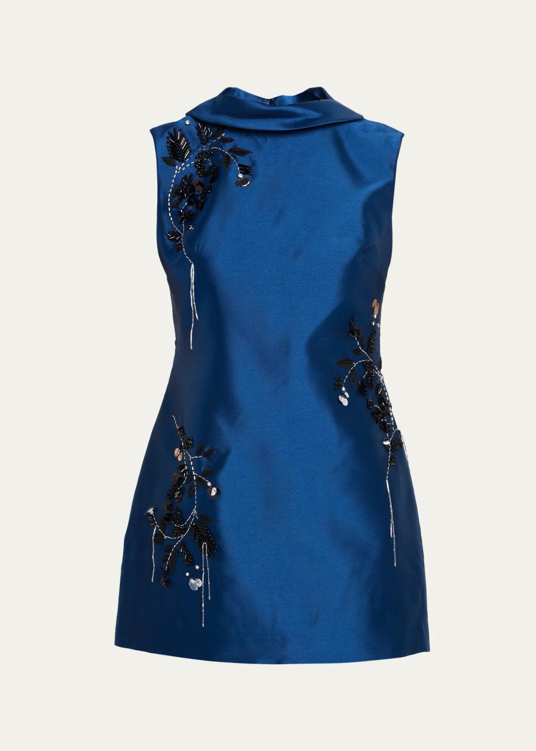 Renza Embellished Satin Mini Dress