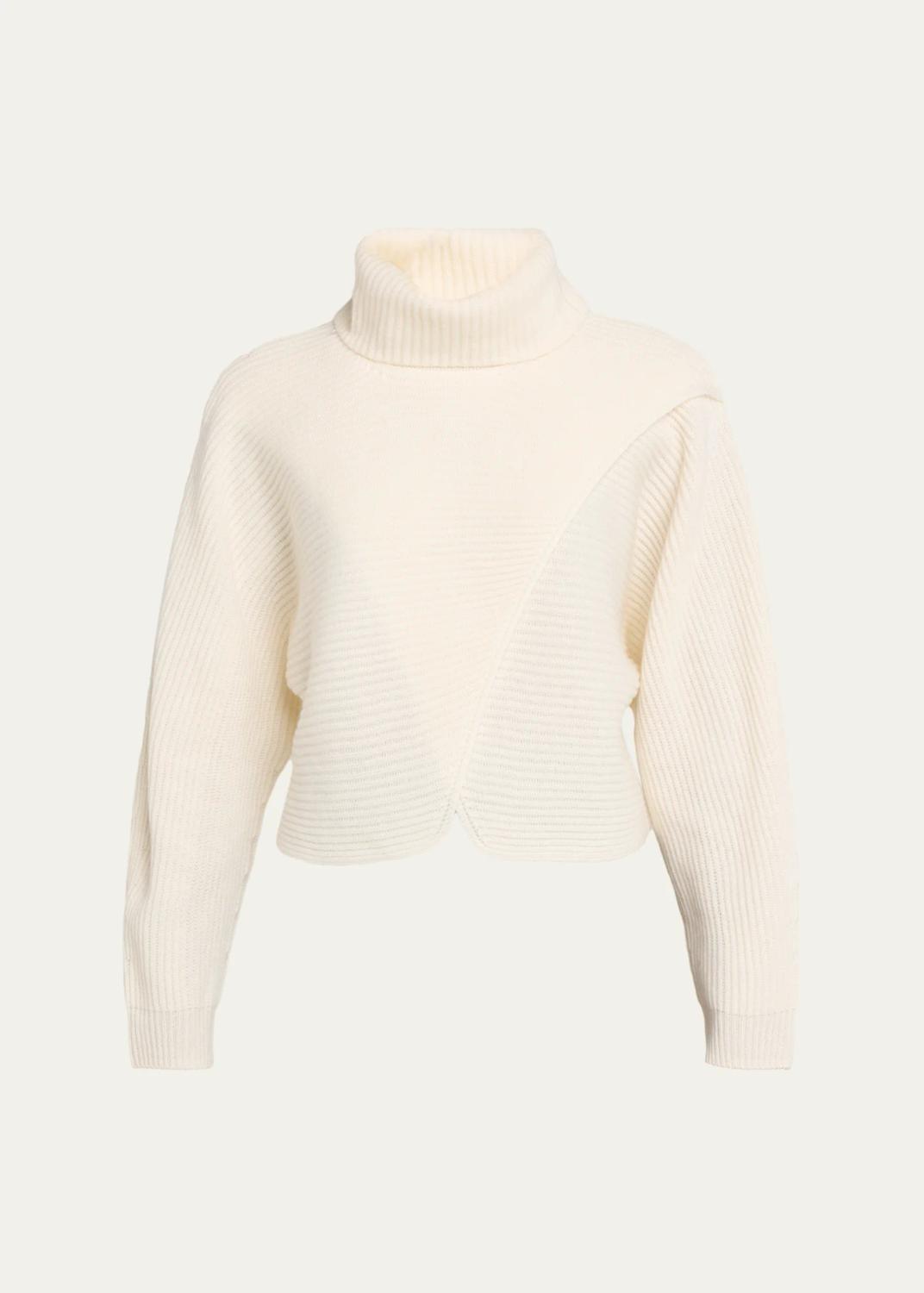 Orlienne Ribbed Turtleneck Wrap Sweater