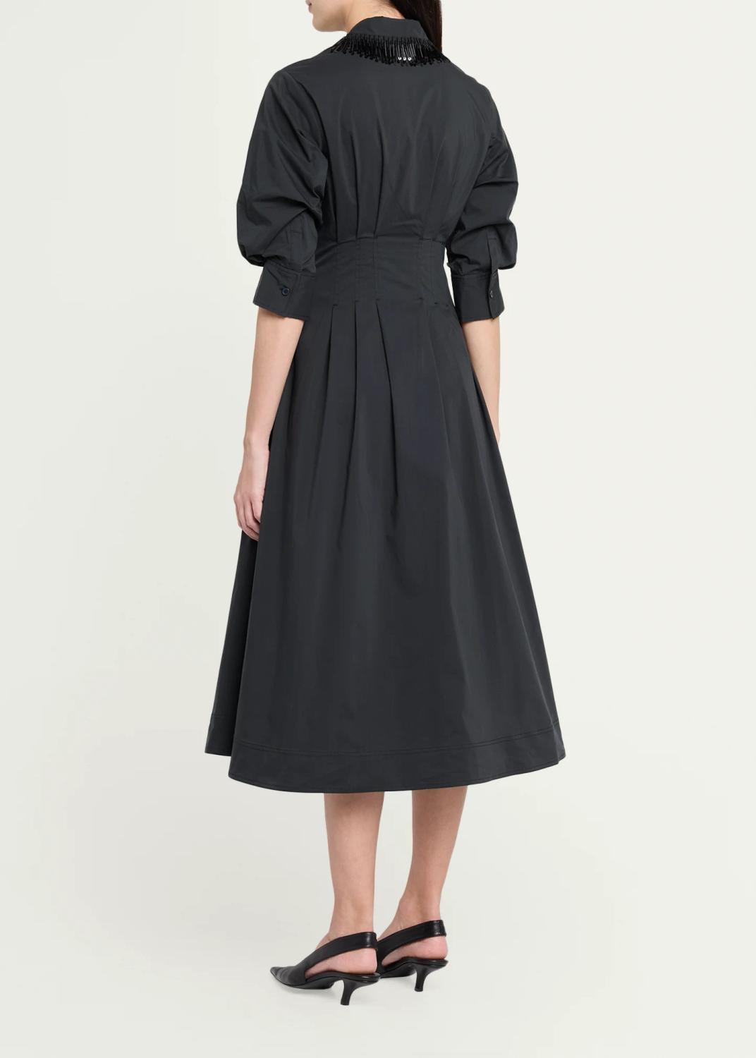 Simkhai Jazz Embellished-Collar Cotton-Blend Midi Shirtdress | Thumbnail 3 Simkhai Jazz Embellished-Collar Cotton-Blend Midi Shirtdress | Thumbnail 3