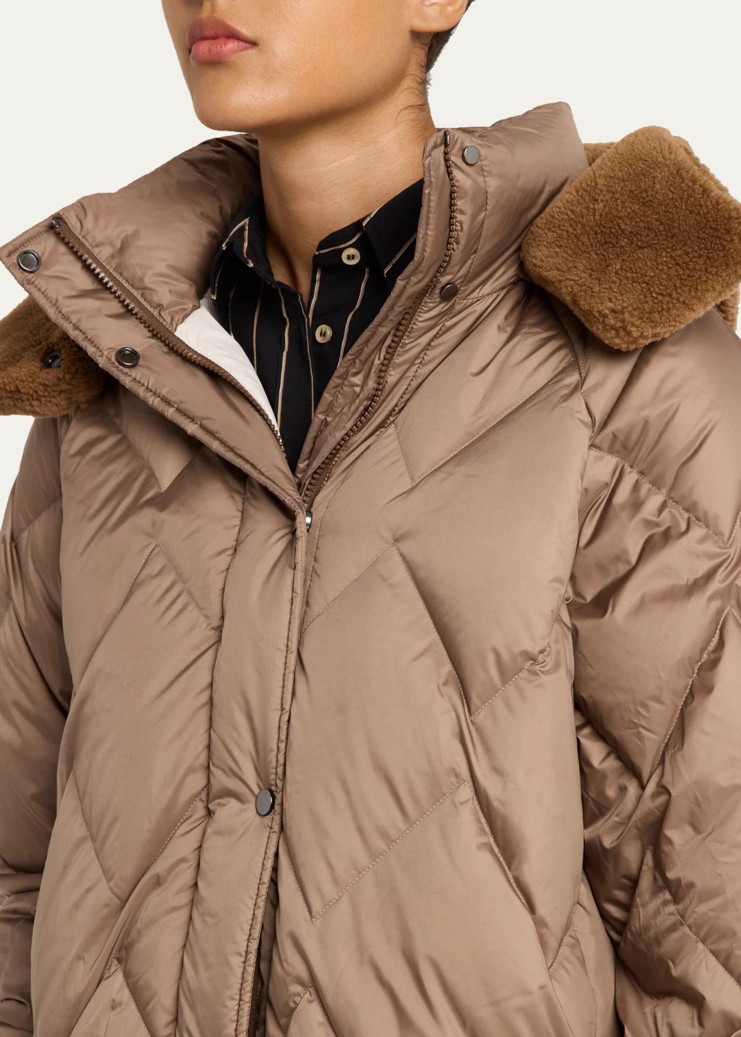 Brunello Cucinelli Superlight Matte Puffer Jacket With Detachable Lamb Shearling Hood | Thumbnail 5 Brunello Cucinelli Superlight Matte Puffer Jacket With Detachable Lamb Shearling Hood | Thumbnail 5