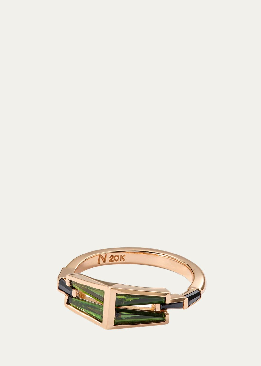 Trapezoid Link 20K Rose Gold & Tourmaline Ring Trapezoid Link 20K Rose Gold & Tourmaline Ring