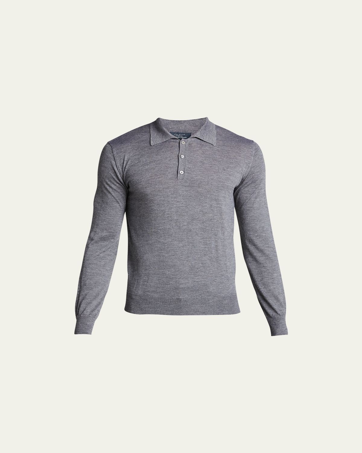 Bergdorf Goodman Long-Sleeve Cashmere Polo Sweater
