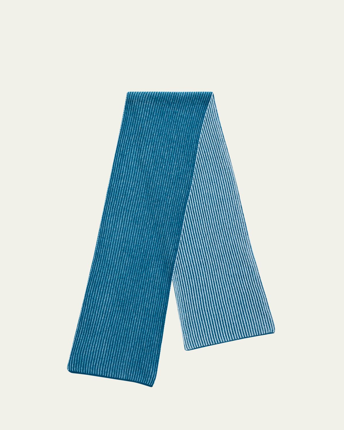 Bergdorf Goodman Ribbed Cashmere Scarf, Black