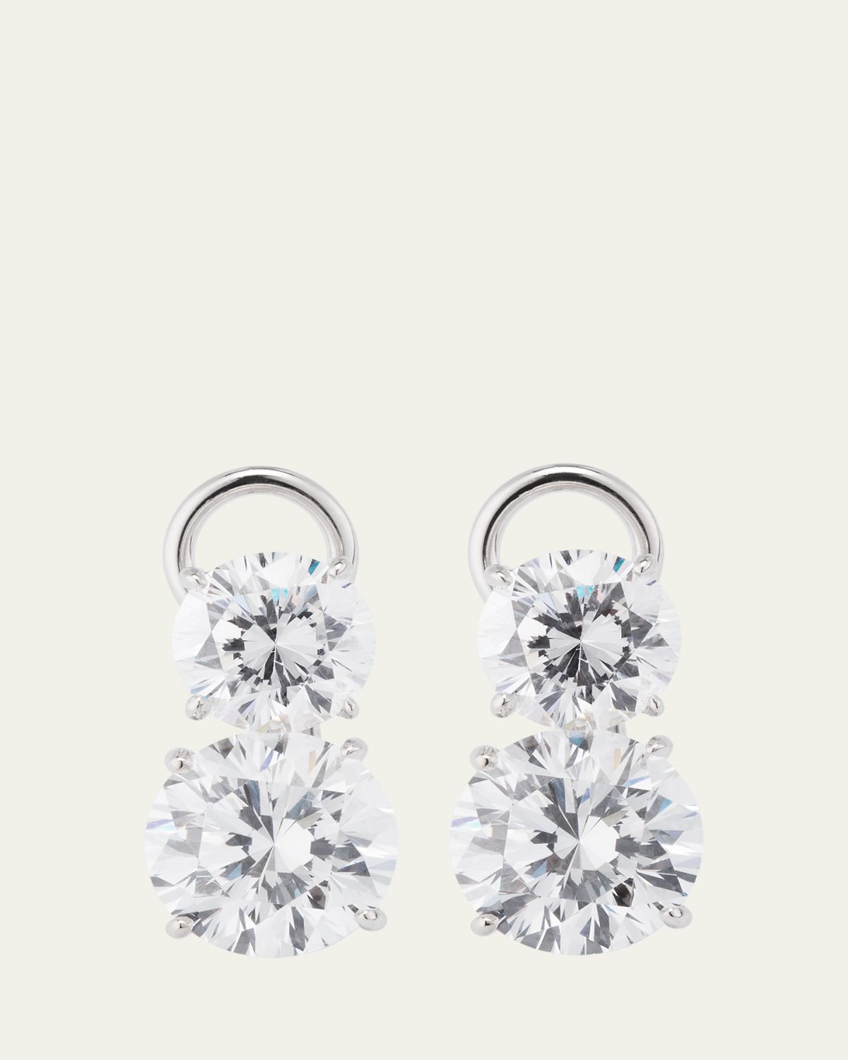 Fantasia by DeSerio Cubic Zirconia Double Drop Earrings