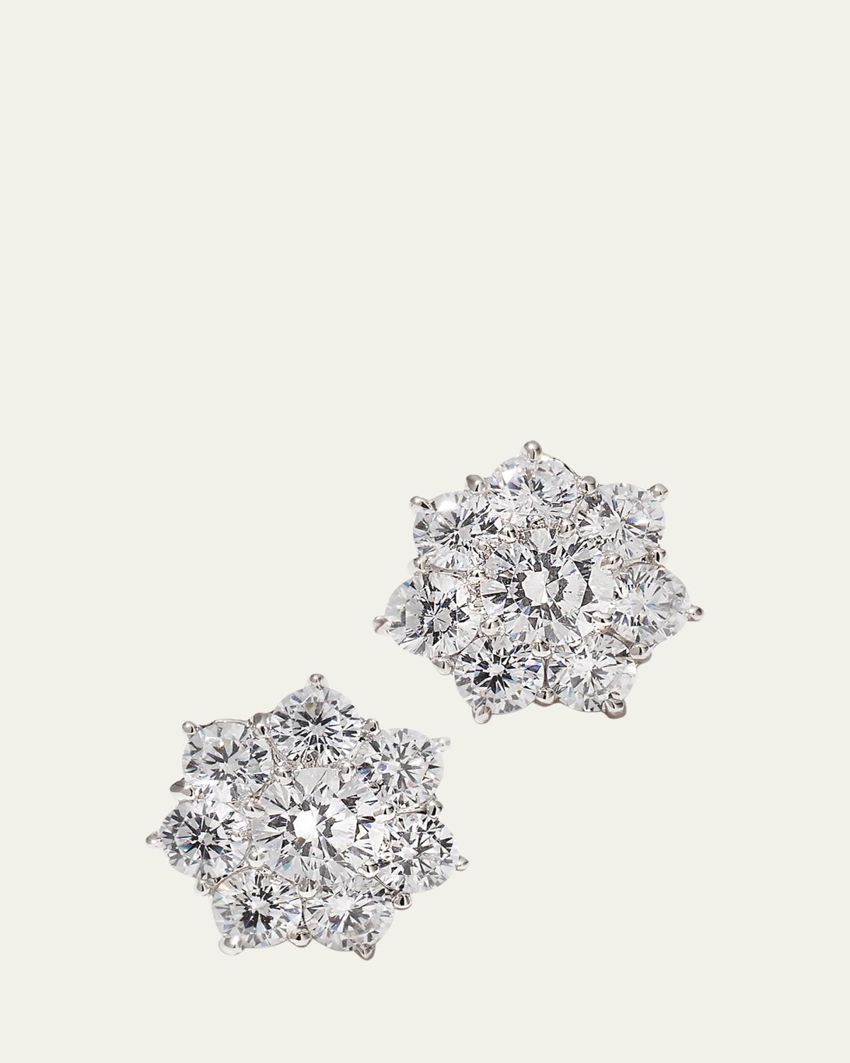Fantasia by DeSerio Flower CZ Crystal Stud Earrings