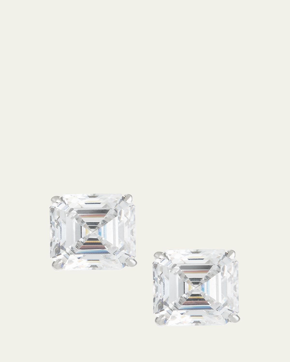 Fantasia by DeSerio 18K Gold Plated Asscher Stud Earrings, 10.0tcw | Thumbnail 5 Fantasia by DeSerio 18K Gold Plated Asscher Stud Earrings, 10.0tcw | Thumbnail 5
