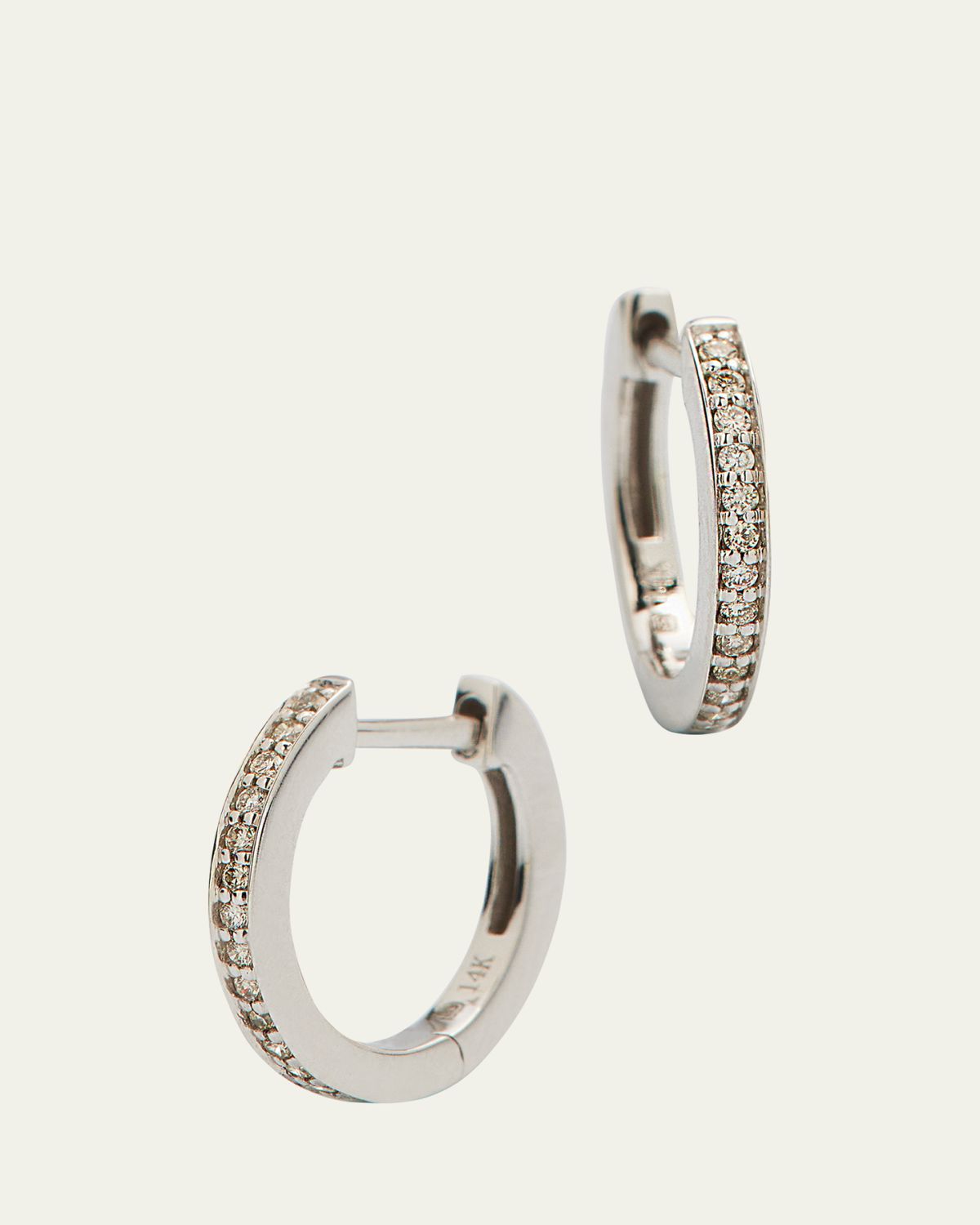 Sydney Evan 14k White Gold Diamond Huggie Hoop Earrings | Thumbnail 5 Sydney Evan 14k White Gold Diamond Huggie Hoop Earrings | Thumbnail 5