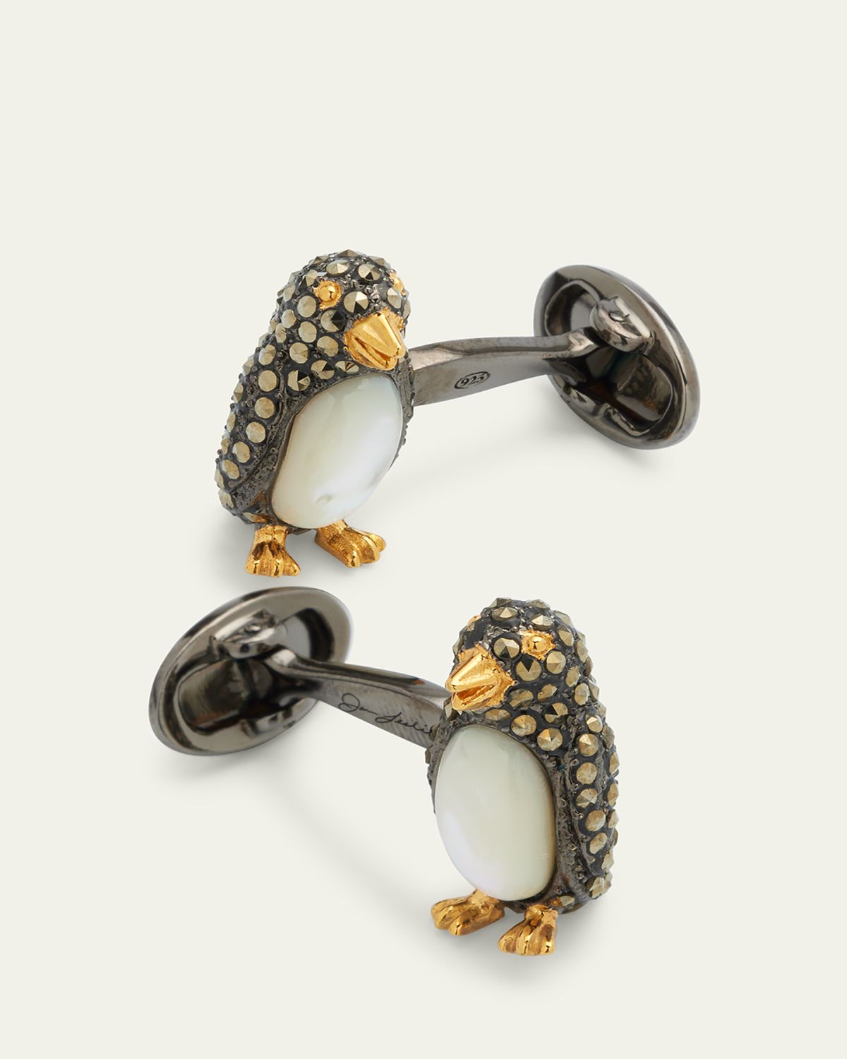 Jan Leslie Marcasite %26 Mother-of-Pearl Penguin Cuff Links | Thumbnail 3 Jan Leslie Marcasite %26 Mother-of-Pearl Penguin Cuff Links | Thumbnail 3