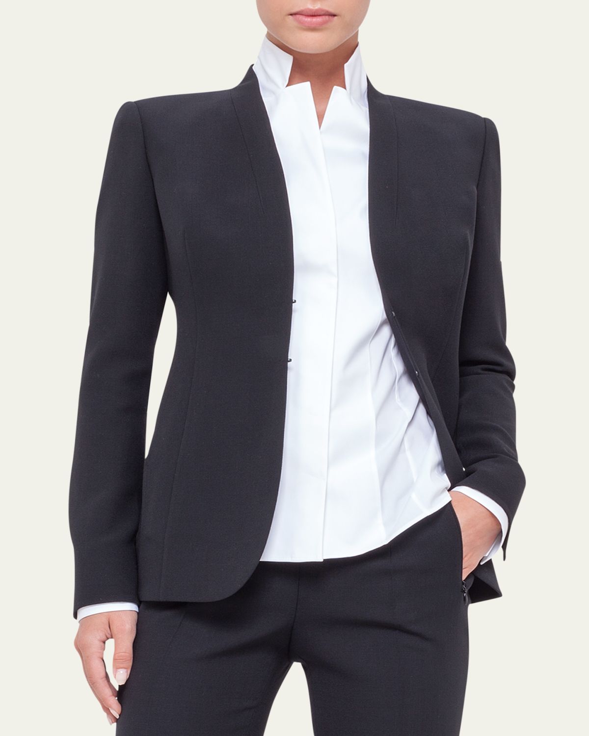 Akris Shawl-Collar Wool Jacket | Thumbnail 3
