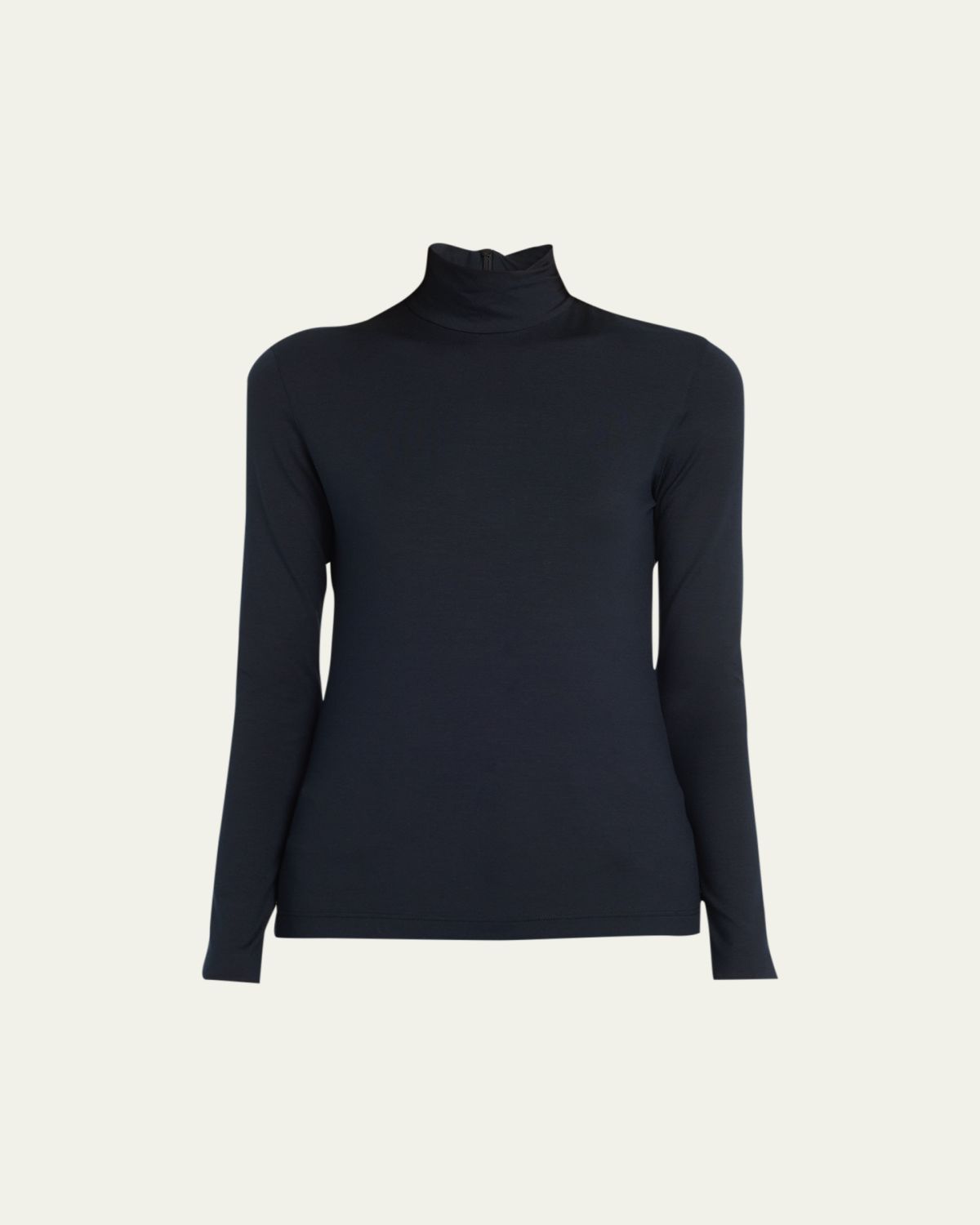 Akris Silk-Cotton Jersey Turtleneck Top