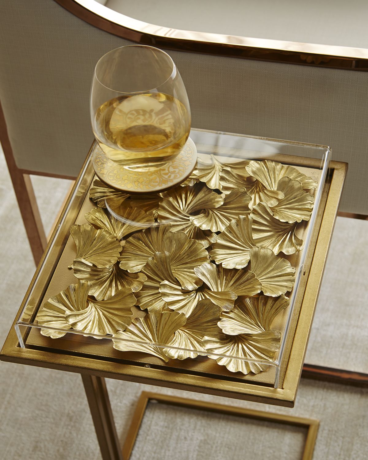 Tommy Mitchell Gilded Gingko Cocktail Table | Thumbnail 2